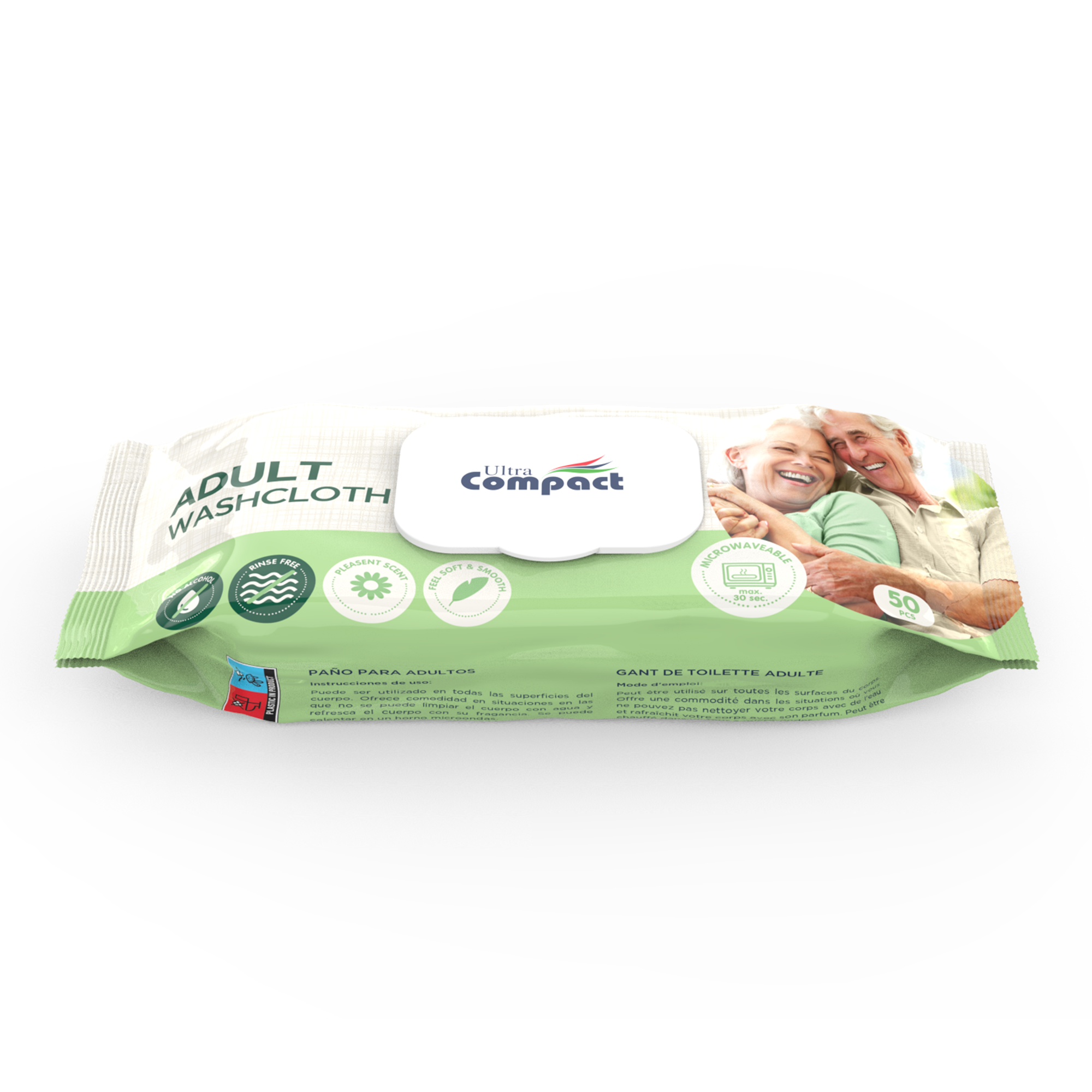 Ultra Compact Adult Washcloth Wet Wipes