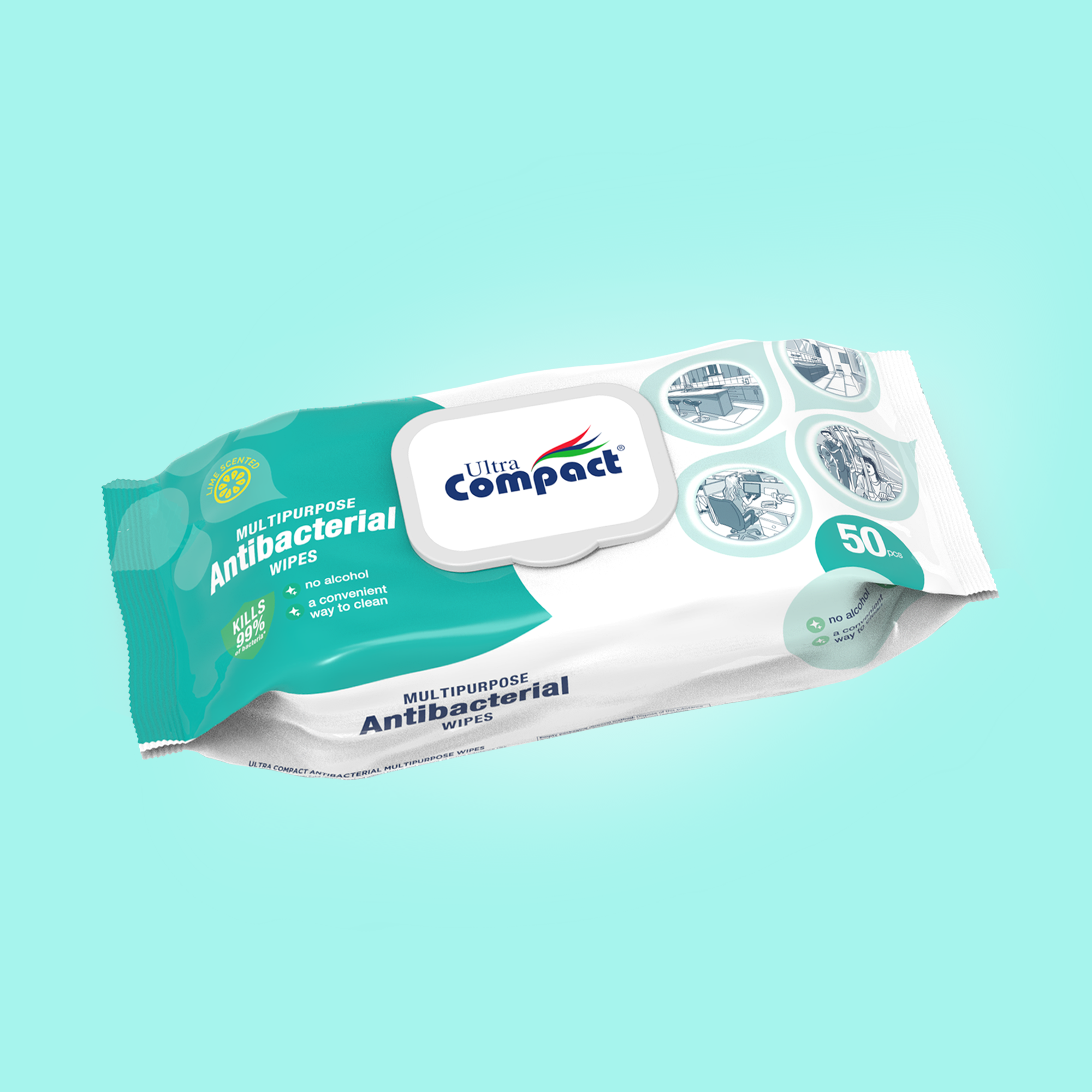 Ultra Compact Antibacterial Multipurpose Surface Wipes