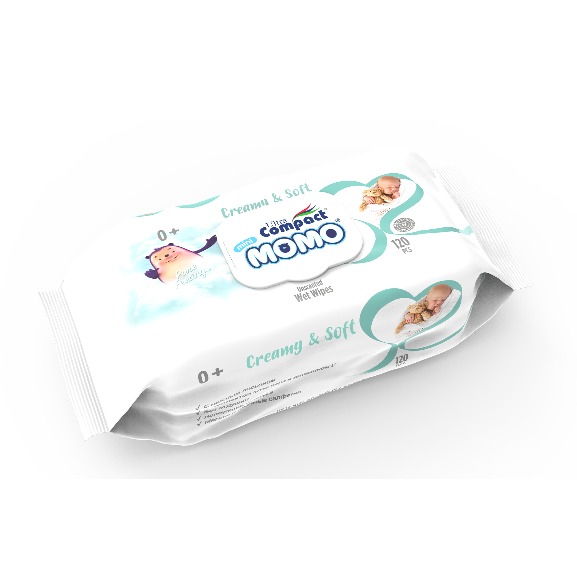 Ultra Compact Momo Baby Wet Wipes Creamy & Soft