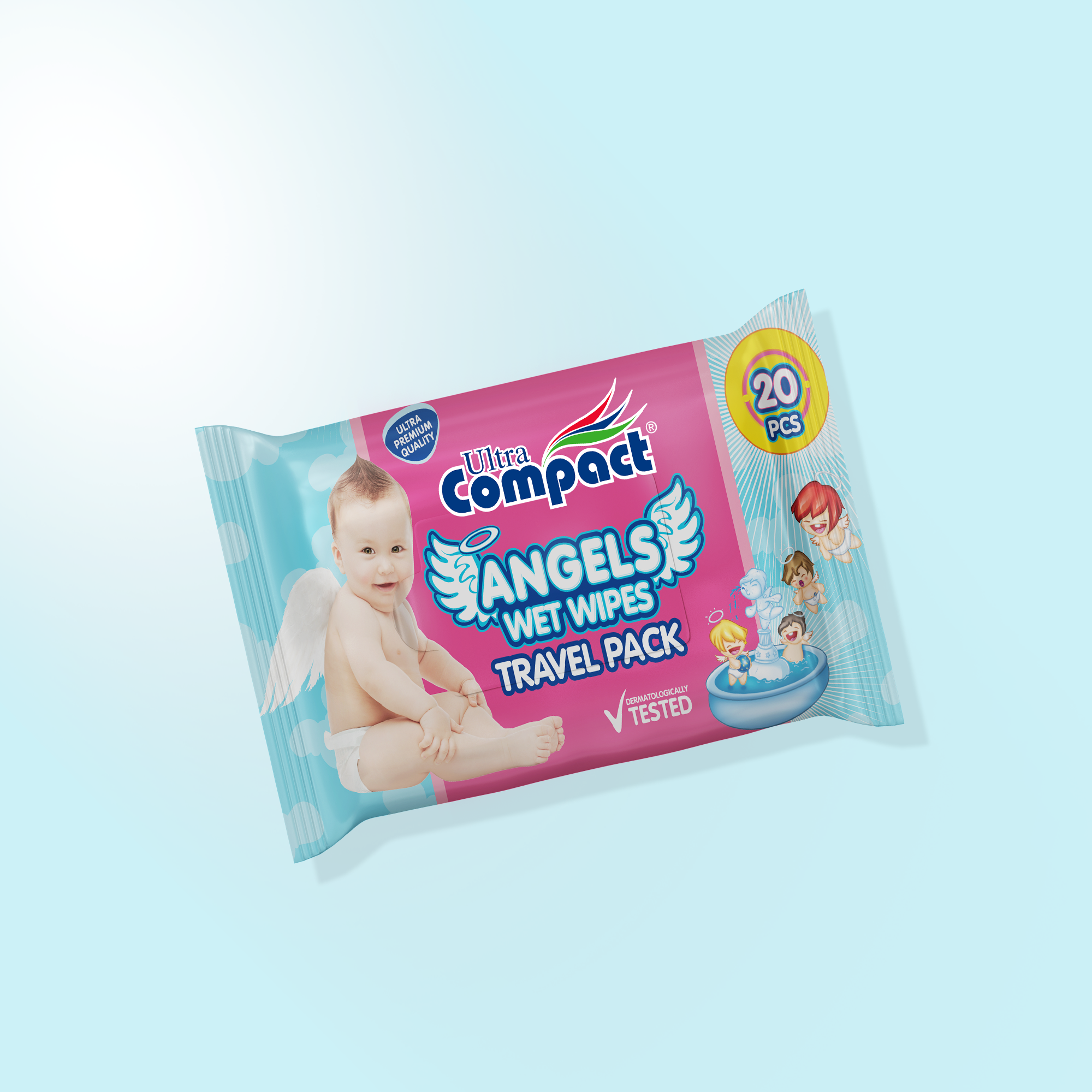 Ultra Compact Angels Baby Wet Wipes - Travel Pack