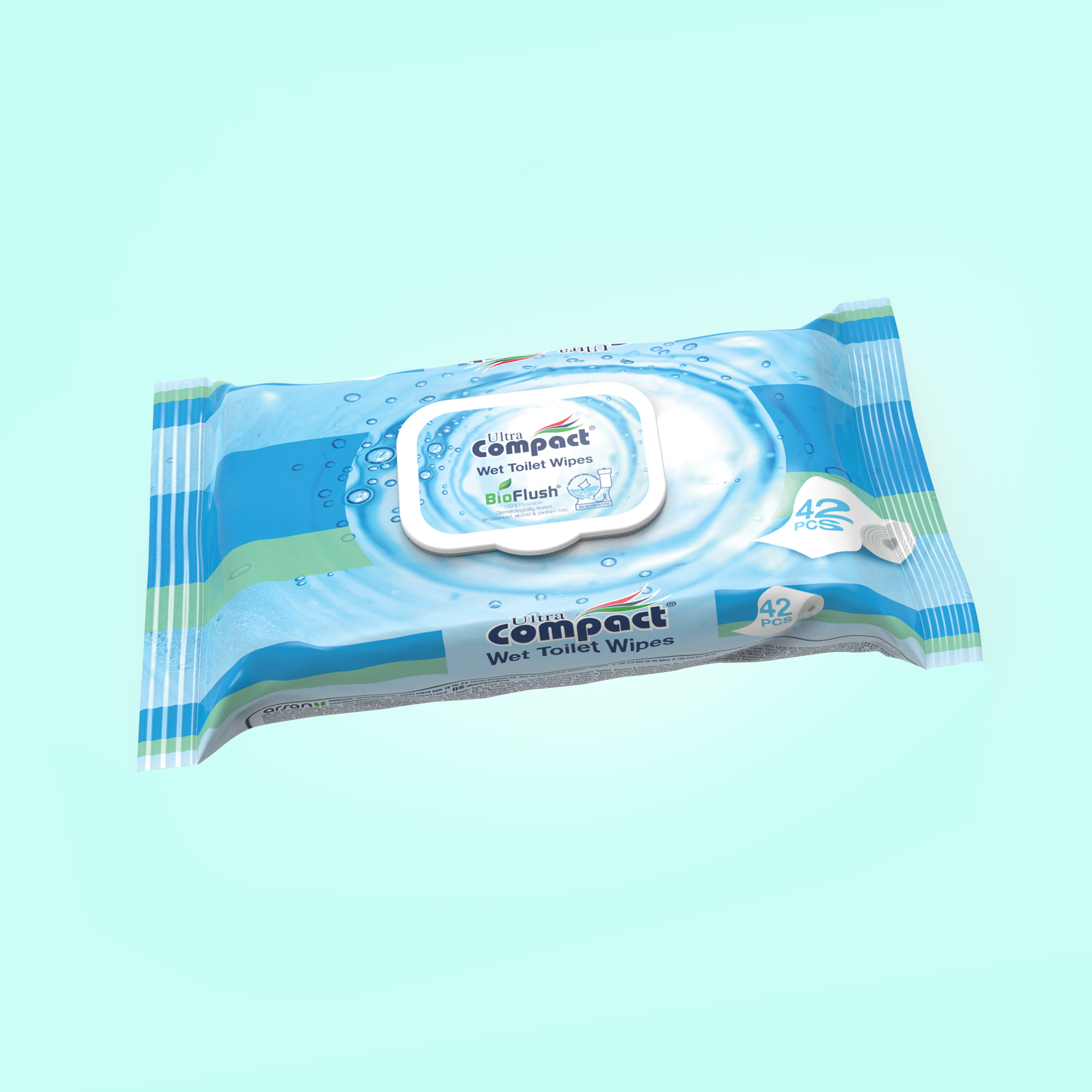 Ultra Compact Flushable Toilet Wet Wipes